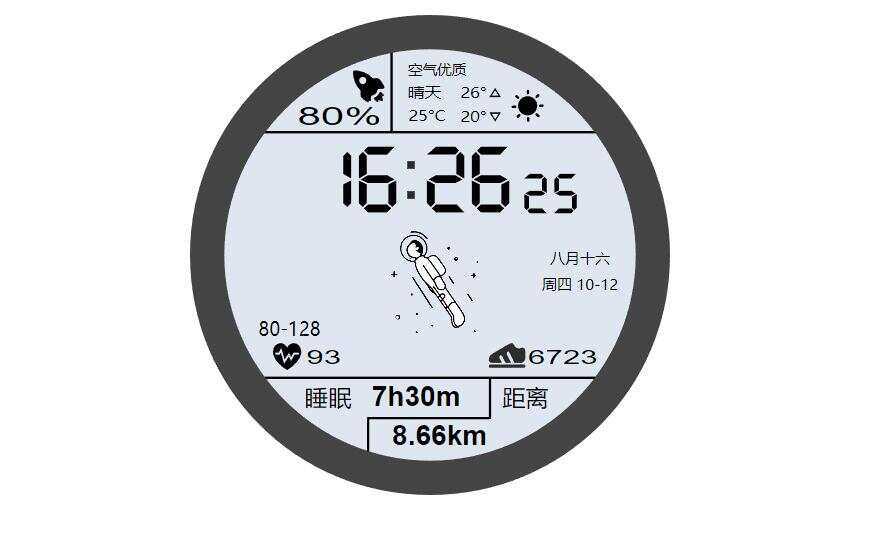 华为太空人表盘GT2HTML源码 - 网创&网赚 项目教学