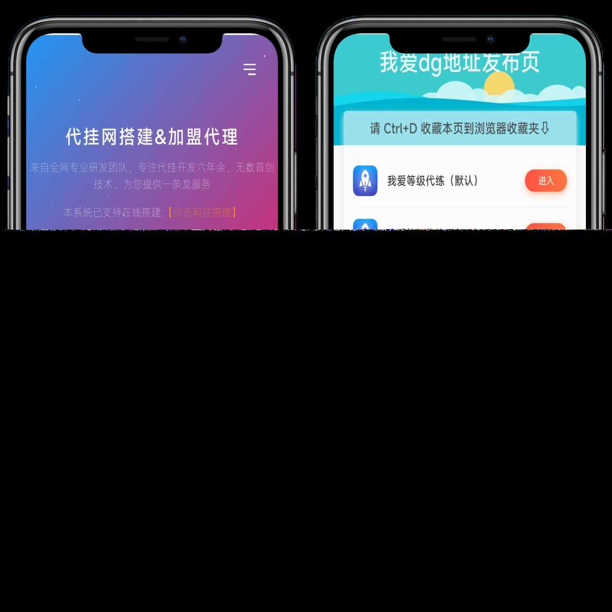 分享一款好看的D挂单页+加盟代理+网址发布页+app下载页 - 网创&网赚 项目教学