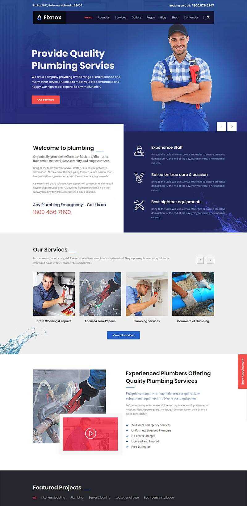 Bootstrap管道修理家政保洁公司网站html模板 - 网创&网赚 项目教学