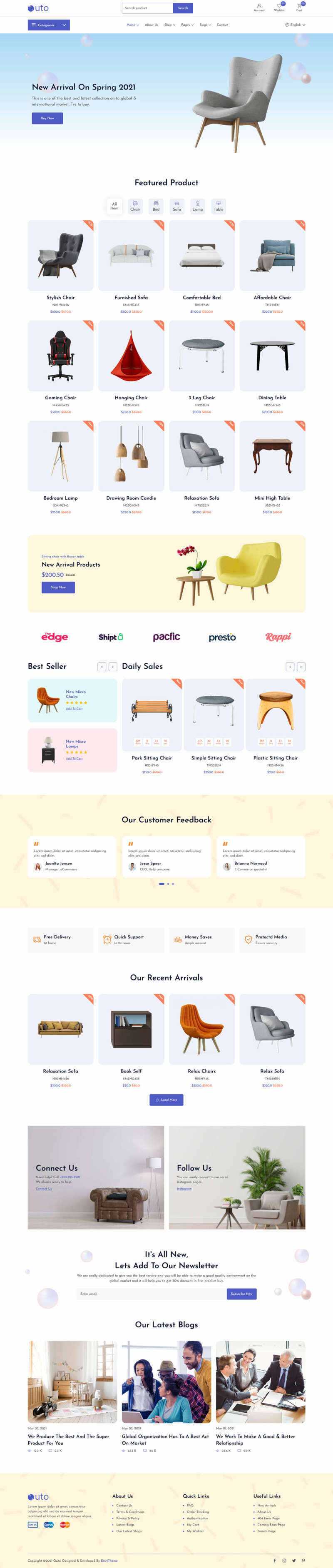 响应式的家具店铺HTML模板 - 网创&网赚 项目教学