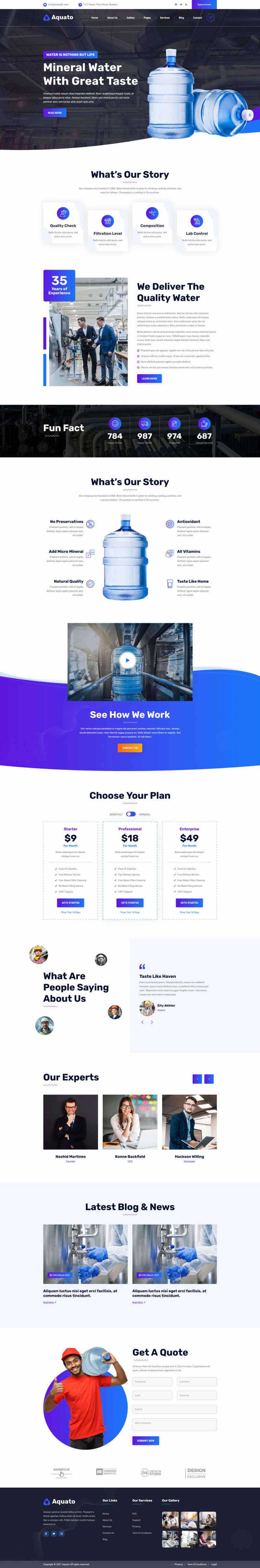 bootstrap饮用水送货服务公司网站HTML模板 - 网创&网赚 项目教学