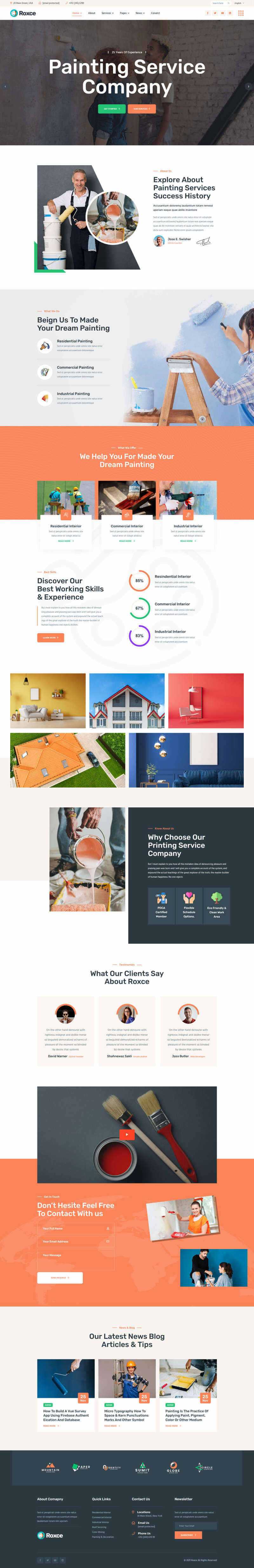 Bootstrap5响应式涂料油漆厂家网站html模板 - 网创&网赚 项目教学