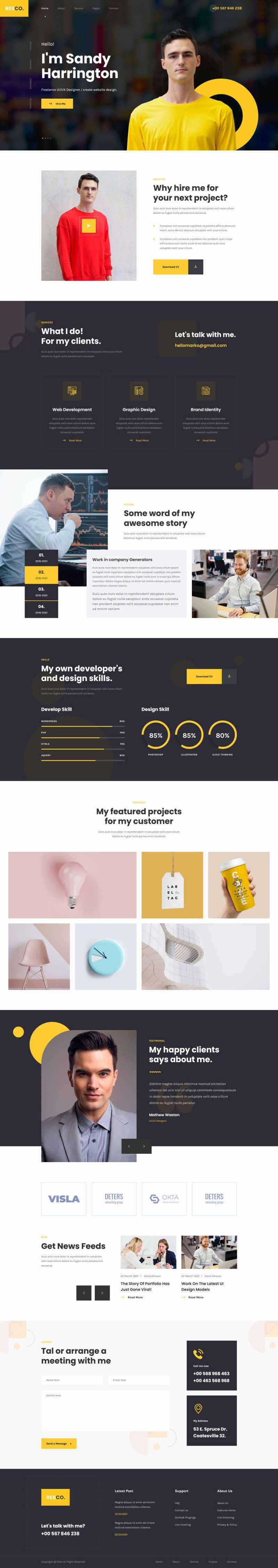 响应式个人简历介绍html5模板 - 网创&网赚 项目教学