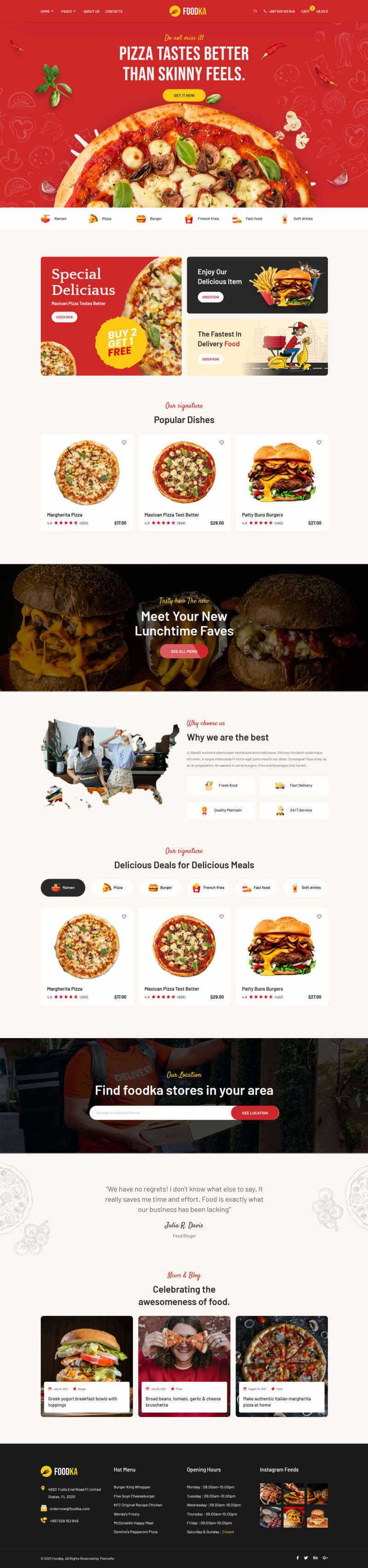 bootstrap响应式披萨店铺外卖配送HTML模板 - 网创&网赚 项目教学