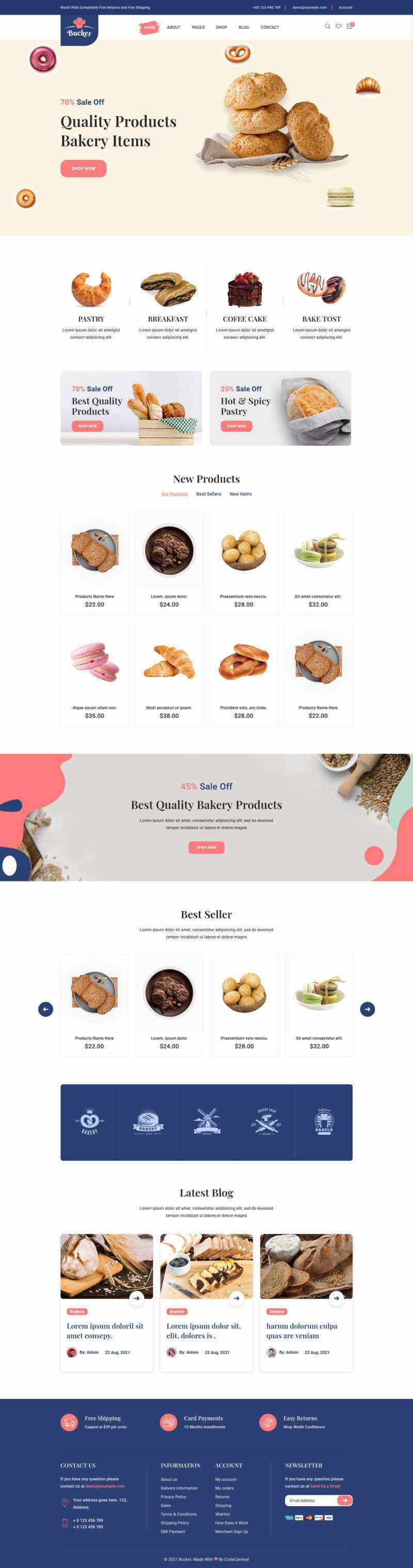 Bootstrap5甜品面包店铺HTML电商模板 - 网创&网赚 项目教学