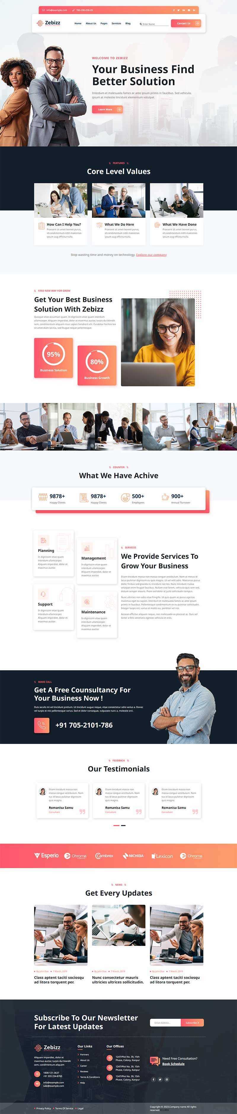 企业商务咨询服务公司网站html模板 - 网创&网赚 项目教学