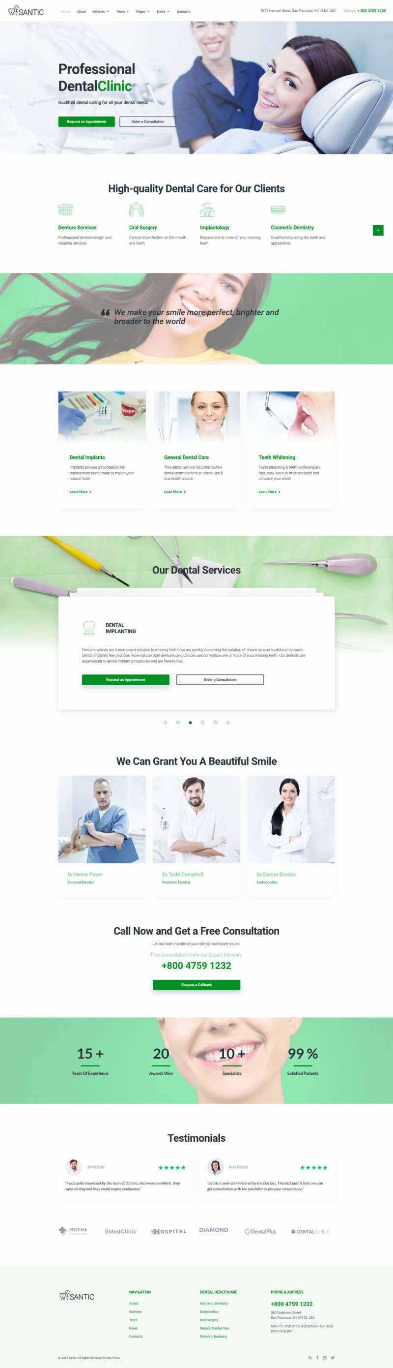 bootstrap牙科整形医院官网HTML5模板 - 网创&网赚 项目教学
