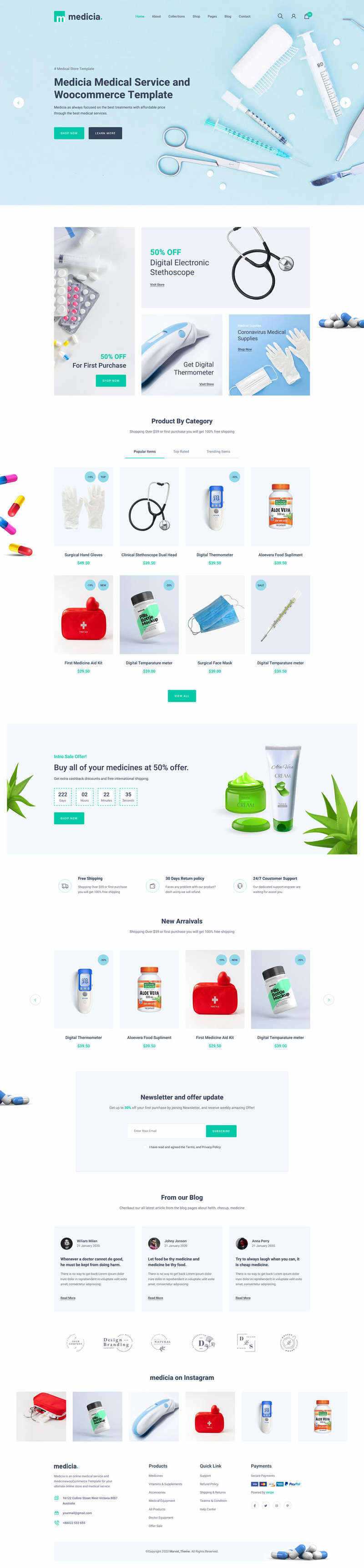 Bootstrap4医疗保健用品电子商务HTML5模板 - 网创&网赚 项目教学