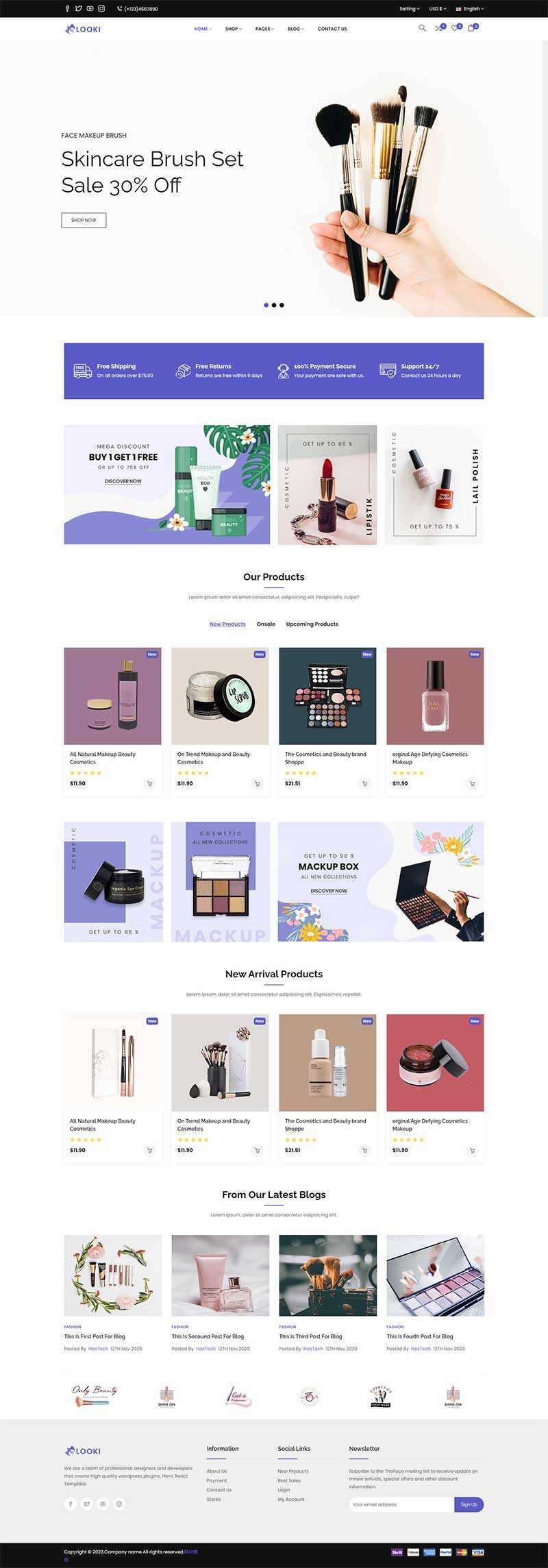 Bootstrap5美容化妆品电子商务html模板 - 网创&网赚 项目教学