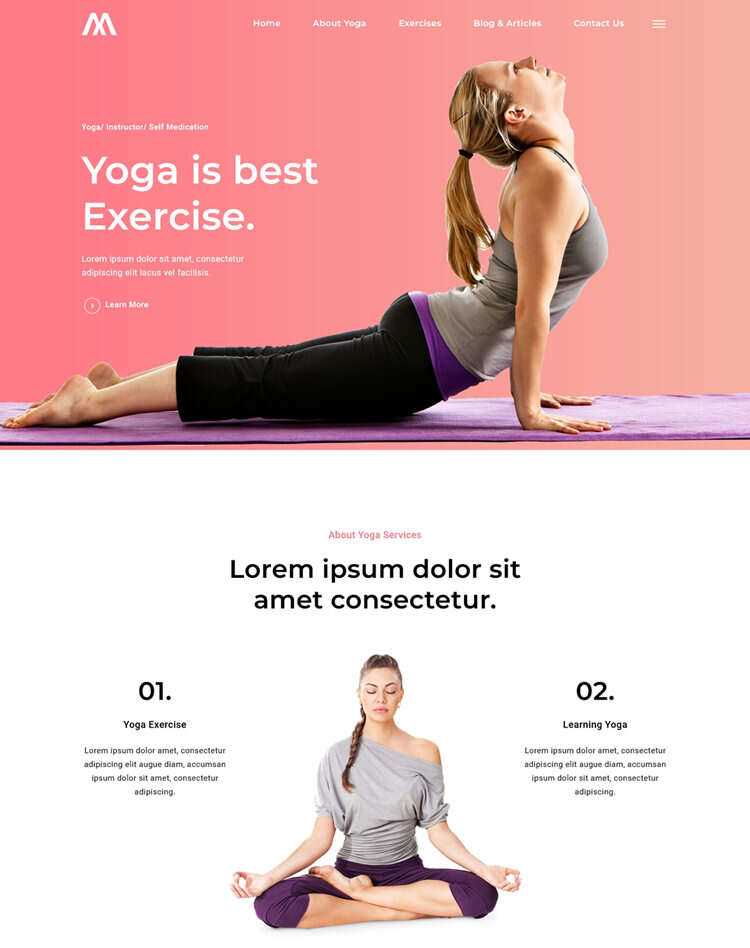 瑜伽馆瑜伽培训中心网站html5模板 - 网创&网赚 项目教学