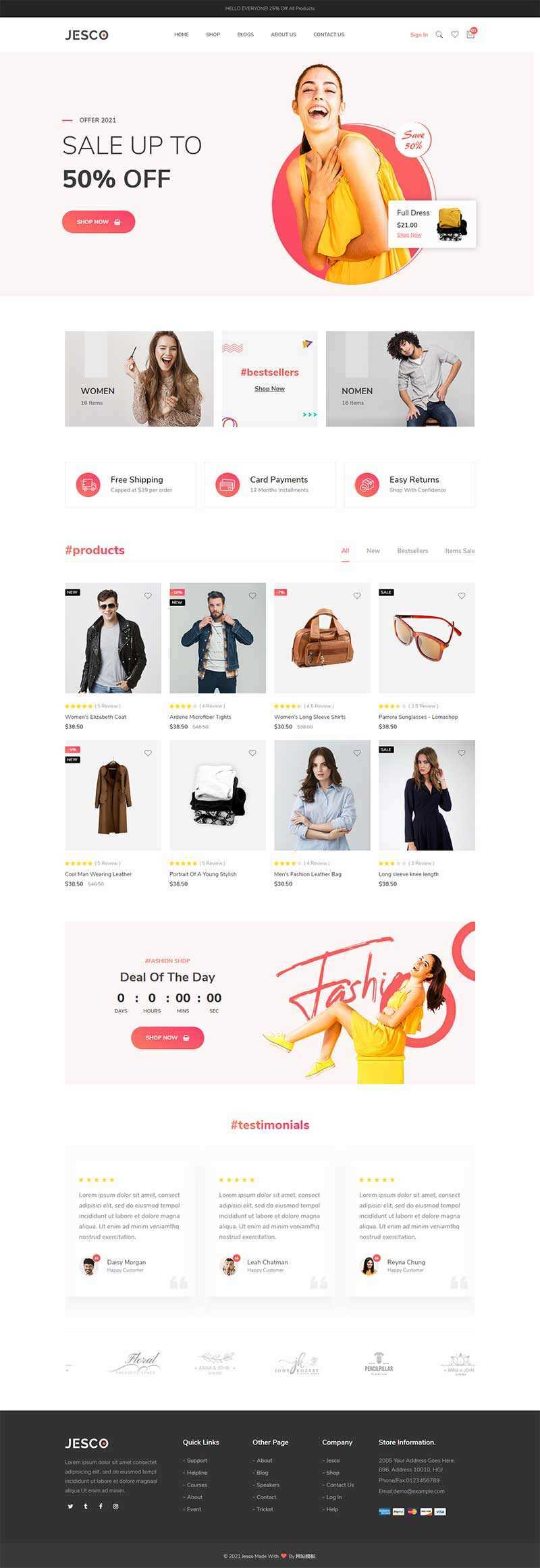 响应式时尚服装配饰商城HTML模板 - 网创&网赚 项目教学