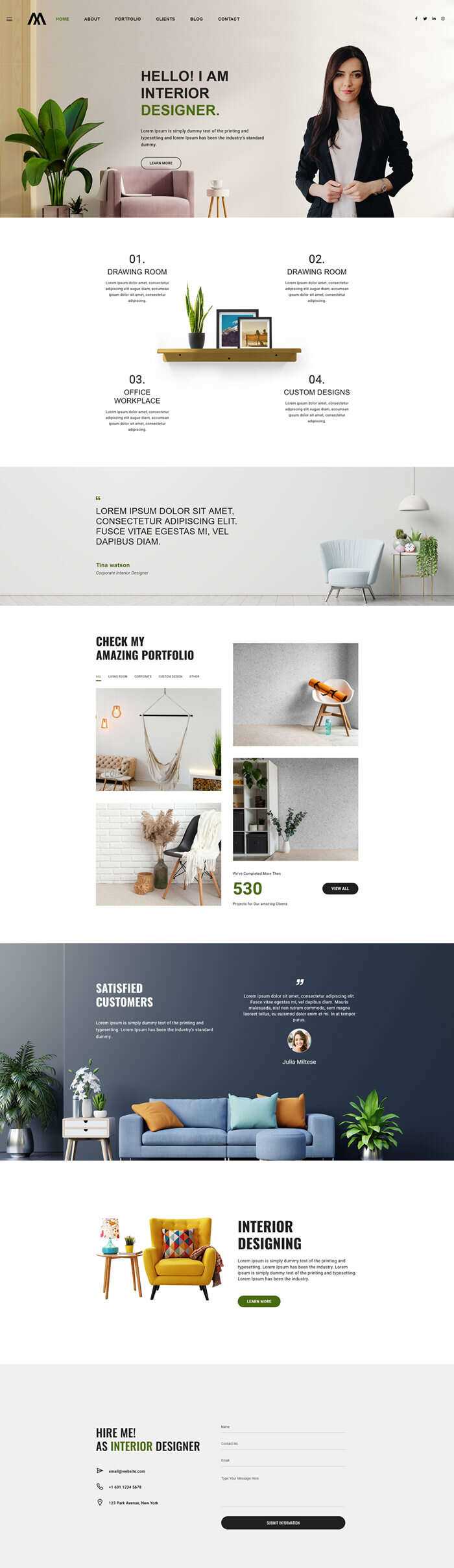 室内设计师个人作品简历html5模板 - 网创&网赚 项目教学