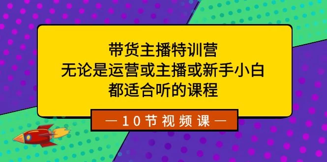 带货主播特训营：无论是运营或主播或新手小白，都适合听的课程 - 网创&网赚 项目教学