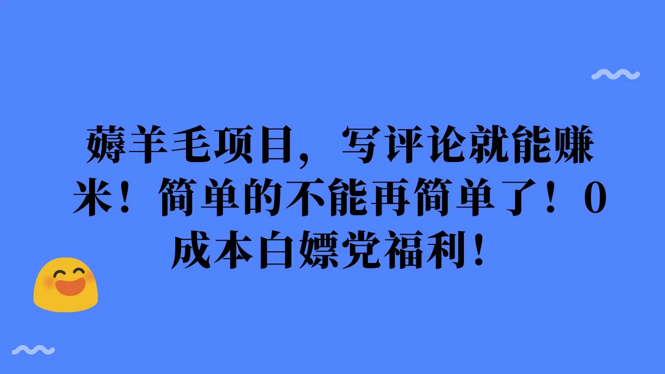 薅羊毛项目，写评论就能赚米！简单的不能再简单了！0成本白嫖党福利！ - 网创&网赚 项目教学