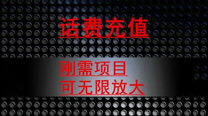 最新蓝海项目，刚需赛道，95 折充话费月入 5 位数 - 网创&网赚 项目教学