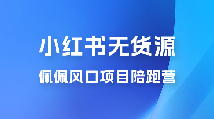 佩佩 · 小红书无货源风口项目陪跑营：不用拍摄、不用露脸、不用买产品、不用营业执照、一部手机即可开店 - 网创&网赚 项目教学