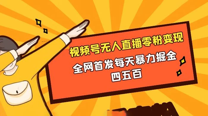 微信视频号无人直播零粉变现，全网首发每天暴力掘金四五百 - 网创&网赚 项目教学