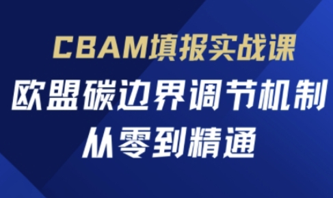 CBAM填报实战课，欧盟碳边界调节机制，从零到精通-HEIHUIX