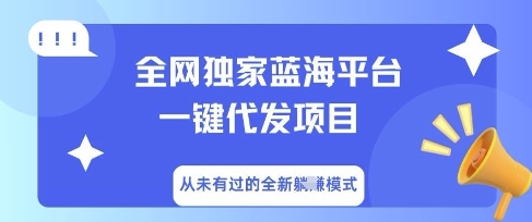 全网独家蓝海平台一键代发项目，从未有过的全新躺Z模式-HEIHUIX