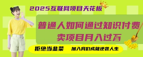 2025互联网项目天花板,普通人如何通过知识付费卖项目月入过W,拒绝当韭菜【揭秘】-HEIHUIX