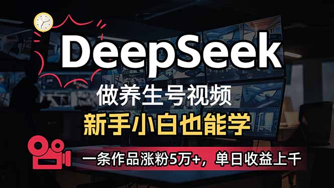 （14199期）小白用DeepSeek做养生号，一条作品涨粉5万+，单日收益上千-HEIHUIX