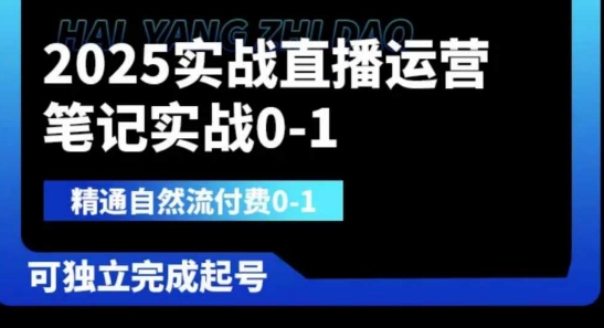 2025实战直播运营0-1，精通自然流付费0-1，可独立完成起号-HEIHUIX